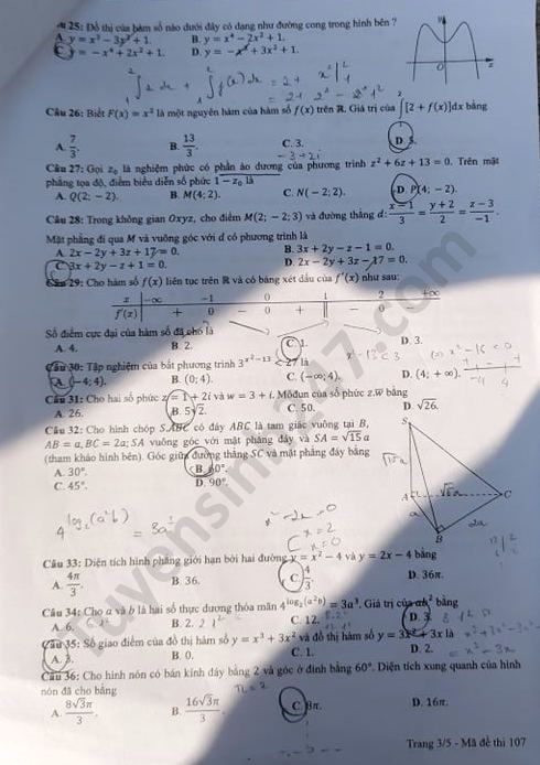 undefined 3913 de thi tot nghiep thpt mon toan 2020 ma 107 3 result
