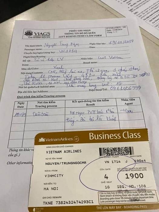 Quên túi LV ở khoang hạng nhất, khách VIP Vietnam Airlines mất luôn đồ? quen tui lv o khoang hang nhat khach vip vietnam airlines mat luon do