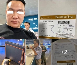 hang loat may bay vietnam airlines rach lop sau khi ha canh