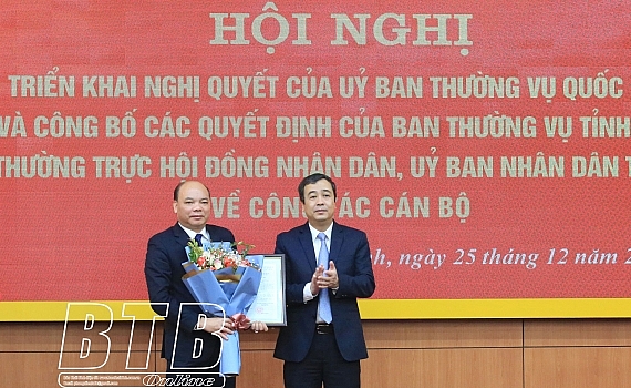 Bí thư Tỉnh ủy Ngô Đông Hải trao quyết định cho ông Đặng Thanh Giang (Ảnh: Báo Thái Bình) Bí thư Tỉnh ủy Ngô Đông Hải trao quyết định cho ông Đặng Thanh Giang (Ảnh: Báo Thái Bình)