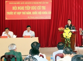 国会主席阮氏金银接待芹苴市丰田县和宁侨区选民