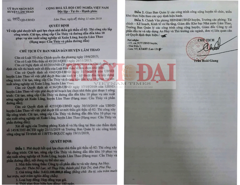 Phú Thọ: "Điệp khúc" trúng thầu sát giá ở huyện Lâm Thao phu tho vi sao mot so goi thau hang ty dong o huyen lam thao trung thau sat gia
