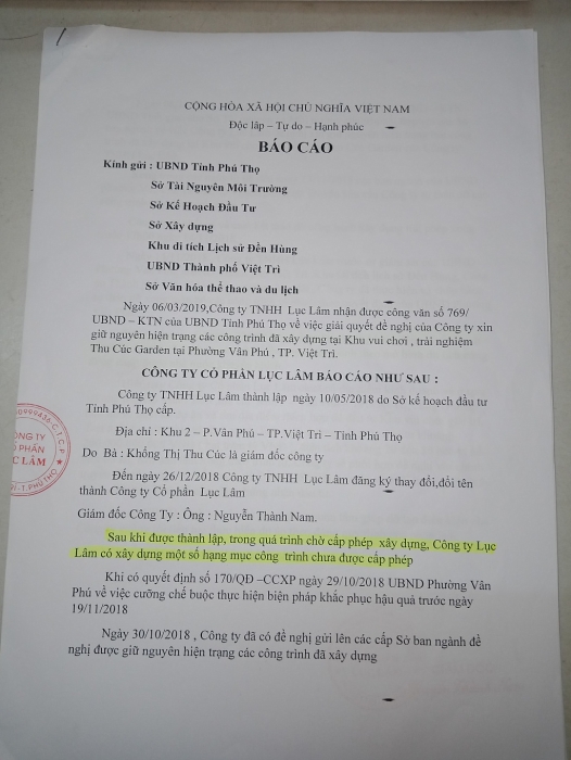 Khu vui chơi xâm phạm Đền Hùng vẫn ngang nhiên tồn tại phu tho i ach thao do cac cong trinh xay dung trai phep tai den hung