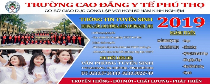 Trường Cao đẳng Y tế Phú Thọ tuyển sinh năm 2019 truong cao dang y te phu tho tuyen sinh nam 2019