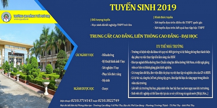 Trường Cao đẳng Y tế Phú Thọ tuyển sinh năm 2019 truong cao dang y te phu tho tuyen sinh nam 2019