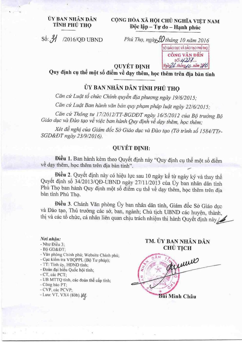 Điểm mới trong quy định dạy thêm học thêm ở Phú Thọ