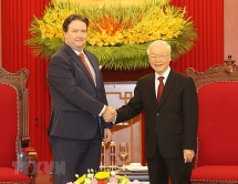 អគ្គលេខាបក្ស លោក Nguyen Phu Trong អញ្ជើញទទួលជួបឯកអគ្គរដ្ឋទូតអាមេរិកប្រចាំនៅវៀតណាមលោក Marc E. Knapper