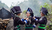 រដូវដាំដុះលេចឡើងនៅលើសំលៀកបំពាក់របស់ជនជាតិ Pa Di (ជនជាតិភាគតិចវៀតណាម)