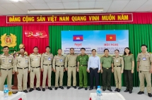 នគរបាលស្រុក Chau Thanh (ប្រទេសវៀតណាម) ជួបពិភាក្សាការងារជាមួយនគរបាលស្រុកជាប់ព្រំដែននានានៃប្រទេសកម្ពុជា