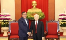 អគ្គលេខាបក្សកុម្មុយនិស្តវៀតណាម លោក Nguyen Phu Trong អញ្ជើញទទួលជួបជាមួយប្រធានគណៈទាក់ទងបរទេសនៃគណៈកម្មាធិការកណ្តាលគណបក្សប្រជាជនកម្ពុជា