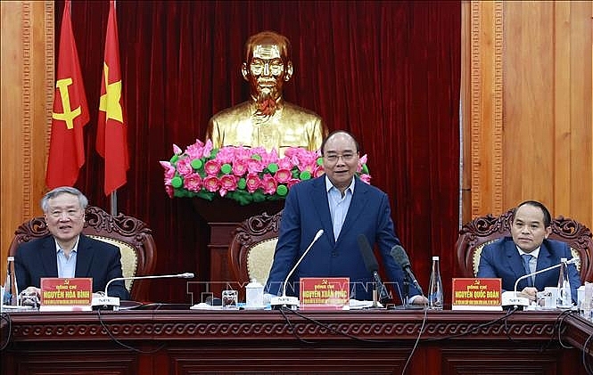ប្រធានរដ្ឋវៀតណាមលោក Nguyen Xuan Phuc បាន អញ្ជើញចូលរួមពិធីអបអរសាទរខួបលើកទី១៩០ទិវាបង្កើតខេត្ត Lang Son។​​ រូបថត: TTXVN