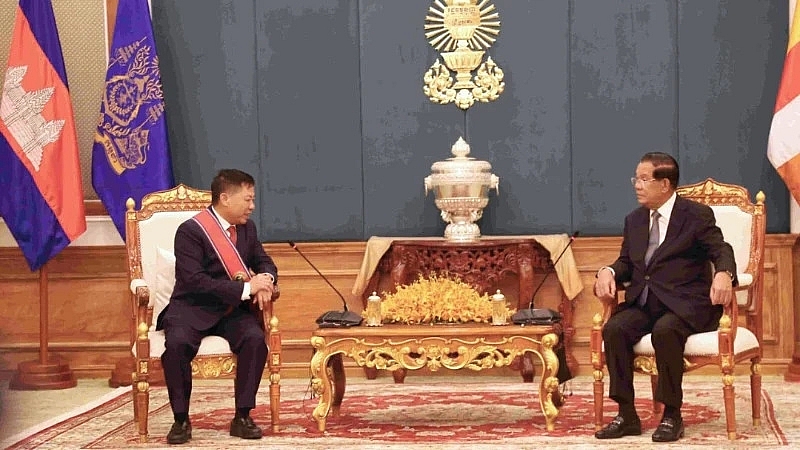 សម្តេចតេជោ ហ៊ុន សែន ទទួលជួបលោក Nguyen Huy Tang 