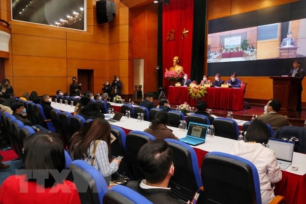 ກອງປະຊຸມຖະແຫຼງຂ່າວຢູ່ ຮ່າໂນ້ຍ (ພາບ: TTXVN)