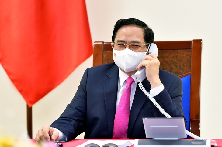 ທ່ານນາຍົກລັດຖະມົນຕີ ຟ້າມມິນຈິ໊ງ ໄດ້ມີການໂອ້ລົມທາງໂທລະສັບກັບທ່ານນາຍົກລັດຖະມົນຕີຍີ່ປຸ່ນ