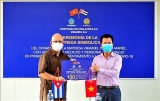 ທ ານເລຂາທ ການໃຫຍ ປະທານປະເທດຫວຽດນາມ ຫງວຽນຝ ຈ ອງ ໄດ ໃຫ ການຕ ອນຮ ບເອກອ ກຄະລ ດຖະທ ດກ ບາ