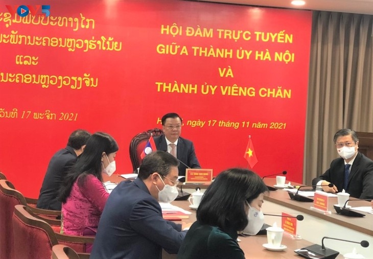 ການພົບປະເຈລະຈາທາງໄກ ລະຫວ່າງ ຄະນະພັກນະຄອນ ຮ່າໂນ້ຍ  ແລະ ຄະນະພັກນະຄອນ ວຽງຈັນ
