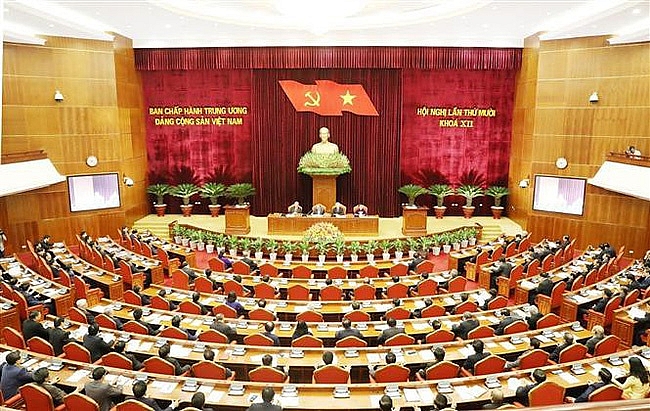 ngay lam viec thu nhat cua hoi nghi lan thu 10 ban chap hanh trung uong dang khoa xii