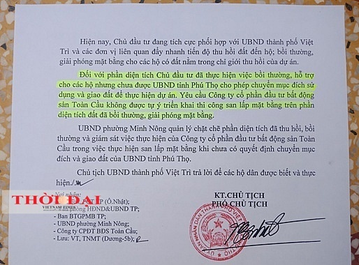 Dự án KĐT mới Tây Nam Việt Trì: Ngang nhiên san lấp khi chưa có Quyết định của UBND tỉnh du an kdt moi tay nam viet tri ngang nhien san lap khi chua co quyet dinh cua ubnd tinh