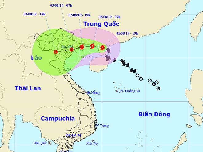 Chiều tối nay (2/8), tâm bão số 3 đổ bộ vào Hải Phòng, Quảng Ninh chieu toi nay 38 tam bao so 3 do bo vao hai phong quang ninh