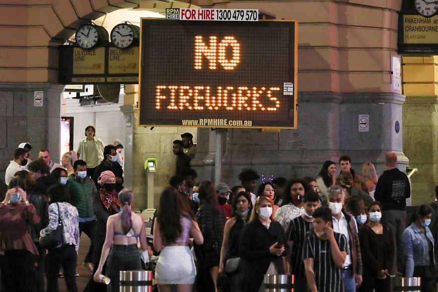 A sign outside Flinders Street station in Melbourne, Australia Photograph: Asanka Ratnayake/Getty Images 1638 ny 5