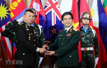 A Vietnamese officer is a lecturer at the Australian Peacekeeping Training Center