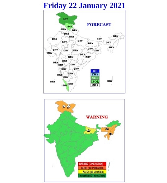 India daily weather forecast latest, January 22: North and Northwest to experience wet weather while rain and snowfall expected India daily weather forecast latest, January 22: North and Northwest to experience wet weather while rain and snowfall expected