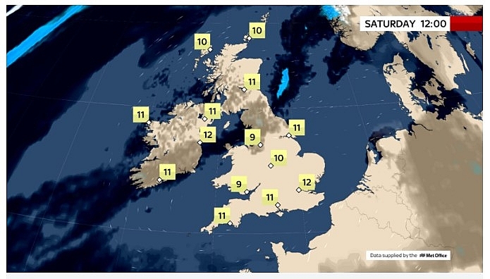 Saturday Afternoon Weather. Photo: Sky News 4438 uk 272