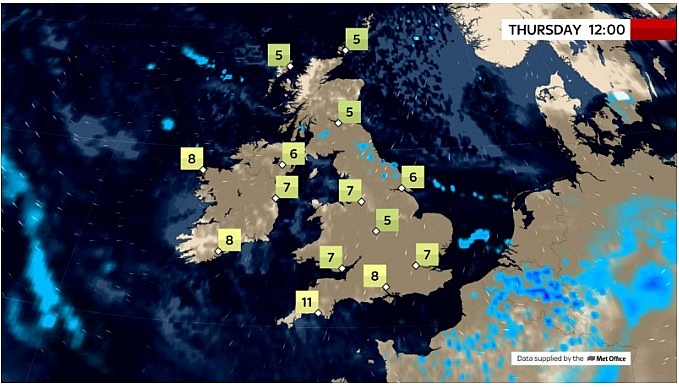UK and Europe daily weather forecast latest, March 4: Colder, breezier weather with showery rain in the North spreading south across much of Britain UK and Europe daily weather forecast latest, March 4: Colder, breezier weather with showery rain in the North spreading south across much of Britain