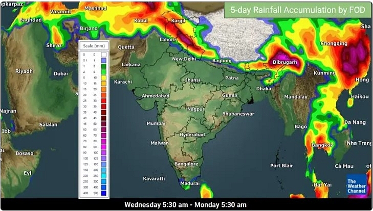 Rainfall accumulation: Wednesday 5:30 am to Monday 5:30 am (TWC Met Team) 5651-india-43-1