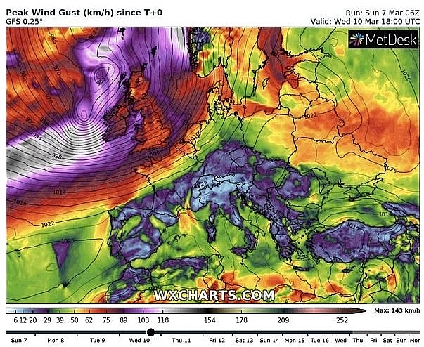 UK and Europe daily weather forecast latest, March 9: A mostly cloudy and dry day in the UK before strong winds and heavy rain move in UK and Europe daily weather forecast latest, March 9: A mostly cloudy and dry day in the UK before strong winds and heavy rain move in