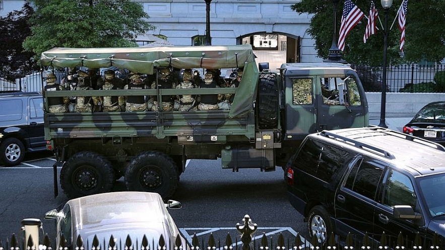 Riots in America update: Peaceful protesters just outside the White House president donald trump considering options on response to protesters over floyds death