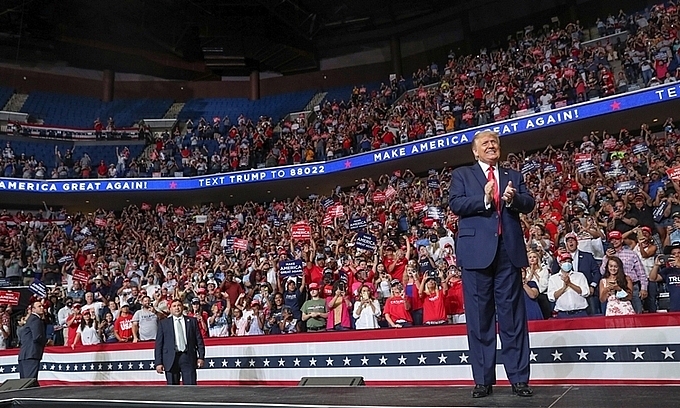 Trump's campaign rally in Tulsa, Oklahoma. Photo: Reuters 1800 trump rally