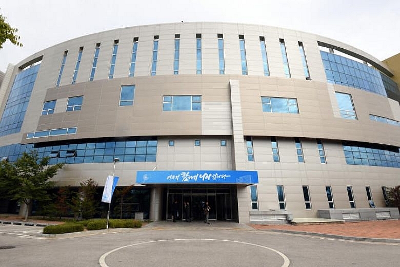 A photo taken on Sept 14, 2018, shows the liaison office in the North Korean border town of Kaesong. PHOTO: EPA-EFE 3546 pyongyang liason