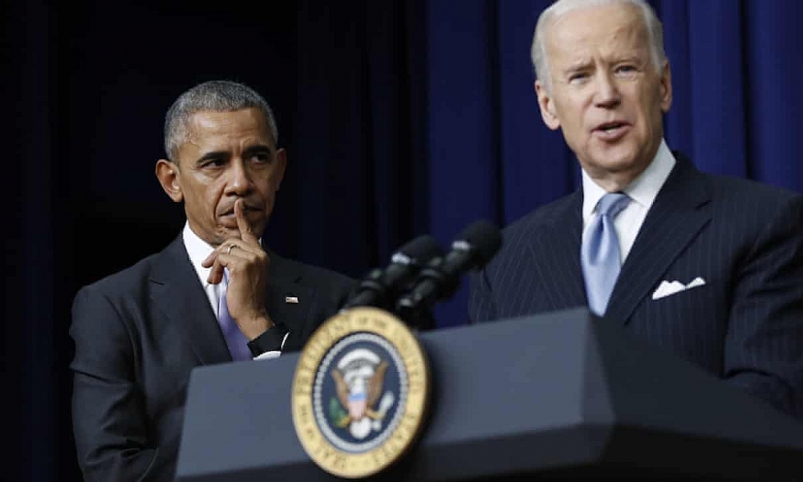 Barack Obama and Joe Biden. Photograph: Carolyn Kaster/AP 1143 obama biden