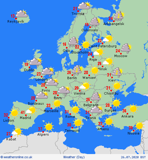 UK and Europe weather forecast latest July 26 Thunderstorm to battle UK while map turns RED for Europe uk and europe weather forecast latest july 26 thunderstorm to battle uk while map turns red for europe