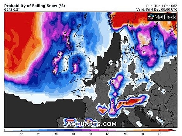 UK and Europe weather forecast latest, December 3: Freezing cold arrives with an alarming snow plume UK and Europe weather forecast latest, December 3: Freezing cold arrives with an alarming snow plume