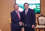 ທ່ານ​ນາ​ຍົກ​ລັດ​ຖະ​ມົນ​ຕີ ຟ້າມ​ມິງ​ຈິງ ຕ້ອນ​ຮັບ​ປະ​ທານ​ສະ​ມາ​ຄົມ​ມິດ​ຕະ​ພາບ ລາວ - ຫວຽດ​ນາມ