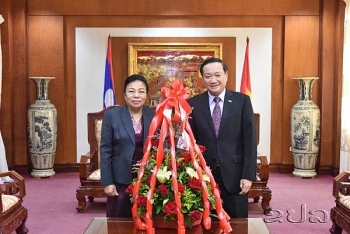 ຫົວໜ້າຄະນະພົວພັນ ຕ່າງປະເທດສູນກາງພັກ ເຂົ້າອວຍພອນທູດ ຫວຽດນາມ ປະຈຳລາວ