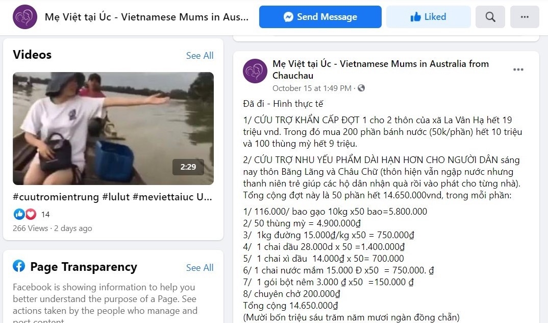ປະ ຊາ ຄ ມ ຊາ ວ ຫວຽດ ນາມ ອາ ໄສ ຢ ອ ດ ສ ະ ຕາ ລ ກາ ນາ ດາ ໄດ ສະ ໜ ບ ສະ ໜ ນ ປະ ຊາ ຊ ນ ຢ ເຂດ ພາກ ກາງ ທ ຖ ກ ນ ຳ ຖ ວມຂອງ ຫວຽດ ນາມ