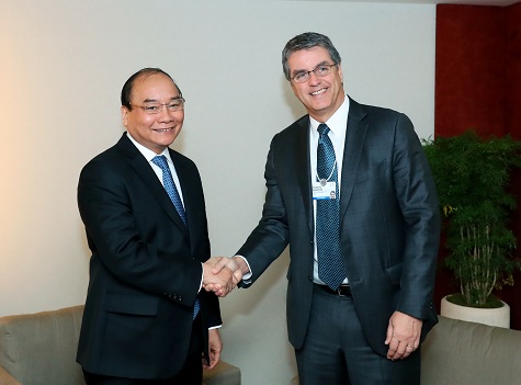 thu tuong chinh phu trao doi hop tac voi lanh dao wef wto va alibaba