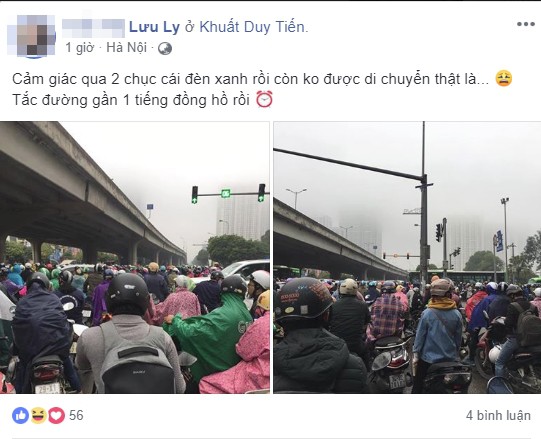 tac duong kinh hoang o ha noi sang nay qua 20 cai den xanh roi ma van khong the di chuyen