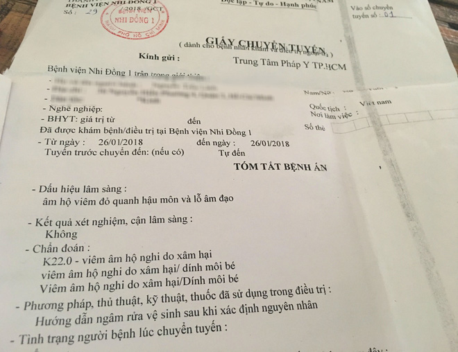 tphcm be gai 3 tuoi nghi bi bao ve xam hai tai truong mam non bo me nghi viec di cau cuu co quan chuc nang