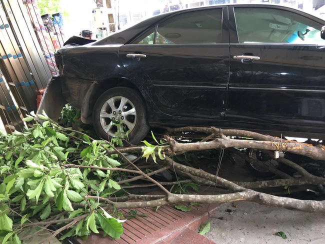 thanh hoa lui xe nhu ten ban o to ui do cay va hang loat xe may tren via he 1 co gai bi cuon vao gam