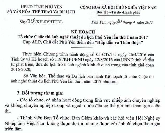 cuoc thi anh nghe thuat du lich phu yen cam hoi vien hoi nghe si nhiep anh viet nam