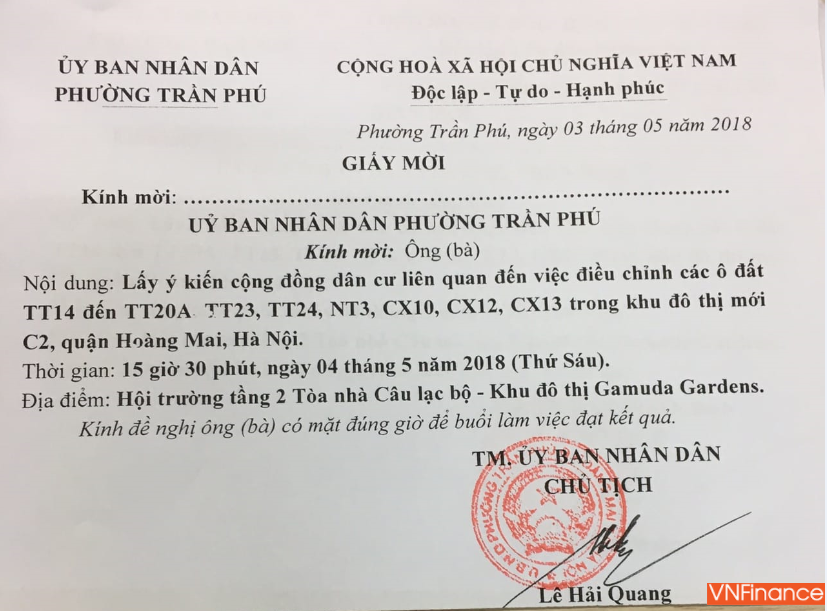 vu dieu chinh quy hoach du an gamuda gardens cu dan buc xuc to chu dau tu