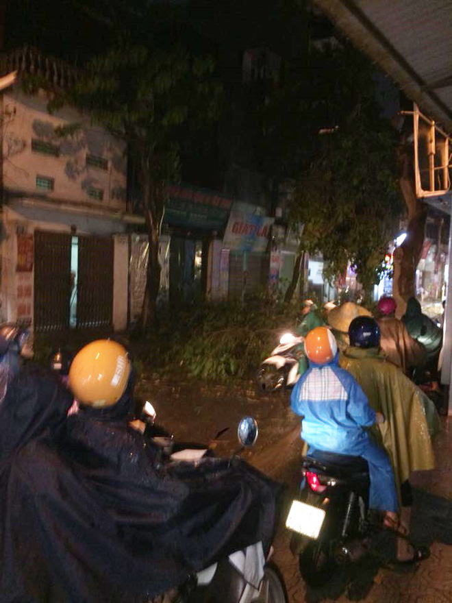 clip ha noi don con mua dong lon kem gio to khien cay coi gay do duong bui mu khien nguoi dan di chuyen vo cung kho khan