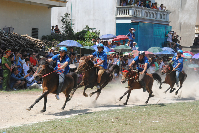 bat chap cai nong 40 do c hang nghin nguoi dan doi nang xem dua ngua o bac ha