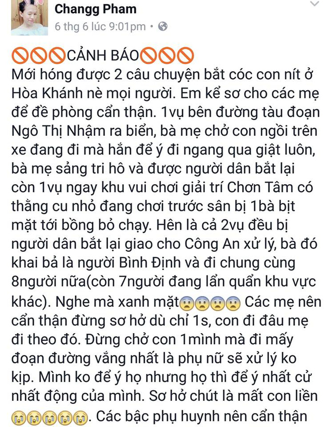 hai co gai dung chuyen tre con bi bat coc o da nang de cau like ban hang tren facebook