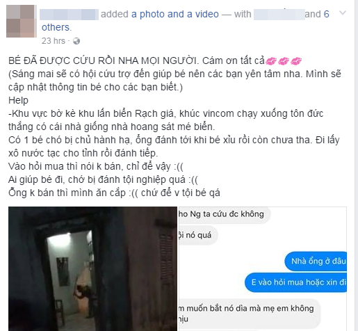 chu cho dang thuong bi chu hanh ha duoc nhom ban tre cuu thoat voi 13 trieu tien chuoc