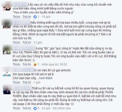 chi mot cau hoi xin viec o quan tra sua ca mang xa hoi tranh cai nay lua suot hom nay